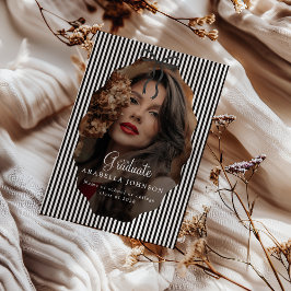 Anúncio Sweet Pinstriped Black Bow Photo Graduation