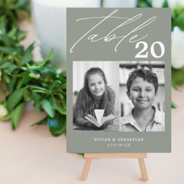 Anúncio Tabela de Casamento Sage Minimalista Número Dois I