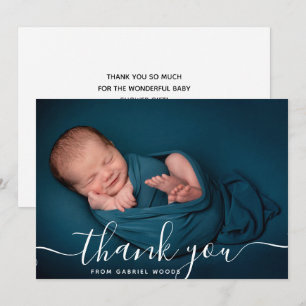 Anúncio Tanque de Bebê Você Card de Caligrafia de Foto Per