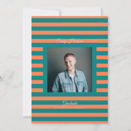 Anúncio Teal Coral High School Grad Announcement Card