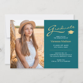 Anúncio Teal e Dourado do Script Elegante Moderno | 2 Form