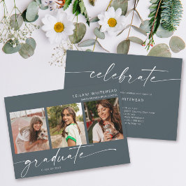 Anúncio Teal Escuro para Graduação de Fotos Moderna 3