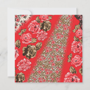 Anúncio Tecido vermelho vibrante com intrincado floral e
