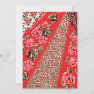 Anúncio Tecido vermelho vibrante com intrincado floral e
