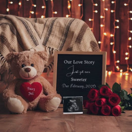 Anúncio Teddy Love & Baby Pregnancy Announcement Card