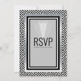 Anúncio terno preto e prata festa de solteiro personalizad