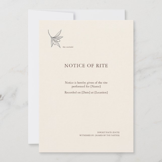 Anúncio The Vessel- Minimalist Sacrement Announcement  (Frente)