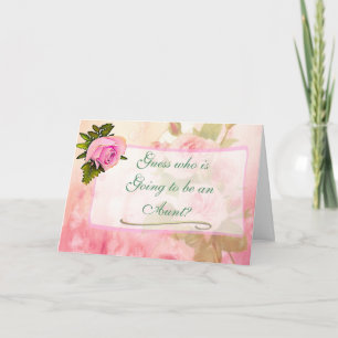 Anúncio Tia Vintage Rosa Baby Announing Card