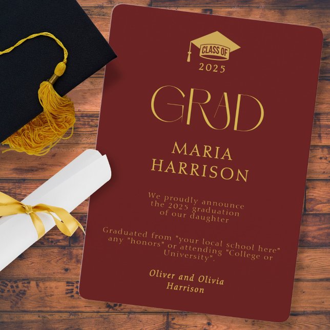 Anúncio Tipografia Burgundy e Dourada publicação de fotos (Criador carregado)