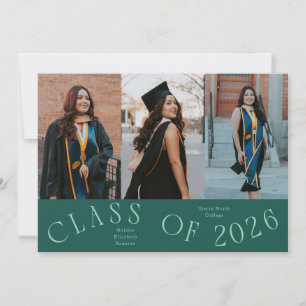 Anúncio Tipografia da Turma de 2026 Grad Photo Verde