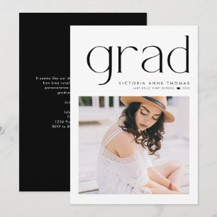 Anúncio Tipografia Minimalista Preta Foto Graduação