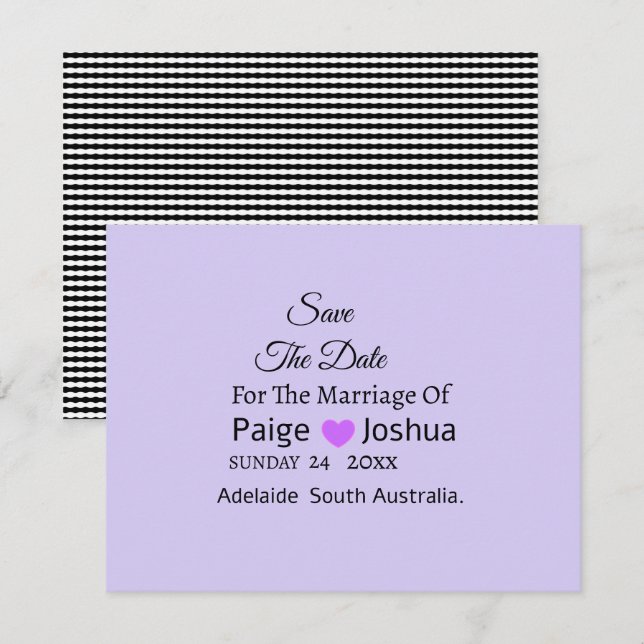 Anúncio Tipografia Moderna de Casamento Lavanda Twist  (Frente/Verso)