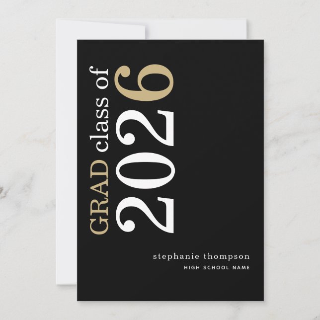Anúncio Tipografia Moderna Preta Formatura 2026  (Frente)
