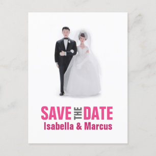 Anúncio Topo de Bolo de Casamento Cartão Postal Save the D