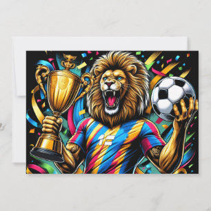 Anúncio Troféu de Campeão de Futebol de Leão Vitória no Fu