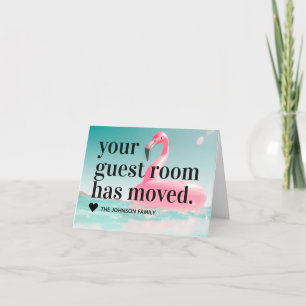 Anúncio Tropical Rosa Flamingo Mudança de Endereço Movendo