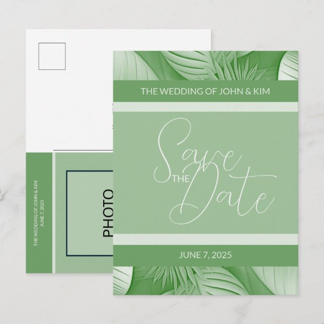 Anúncio Tropical Salve o Cartão postal de aviso de data de (Frente/Verso)
