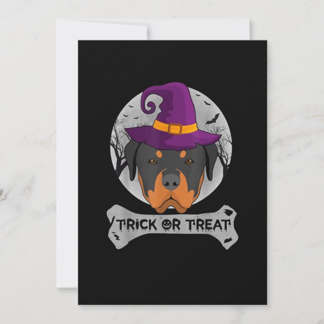 Anúncio Truque De Bruxo Rottweiler Ou Tratar Cão Engraçado (Frente)