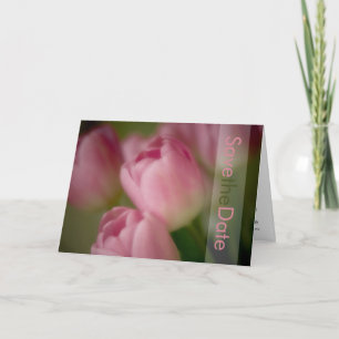Anúncio Tulipas cor-de-rosa Salve a placa de data