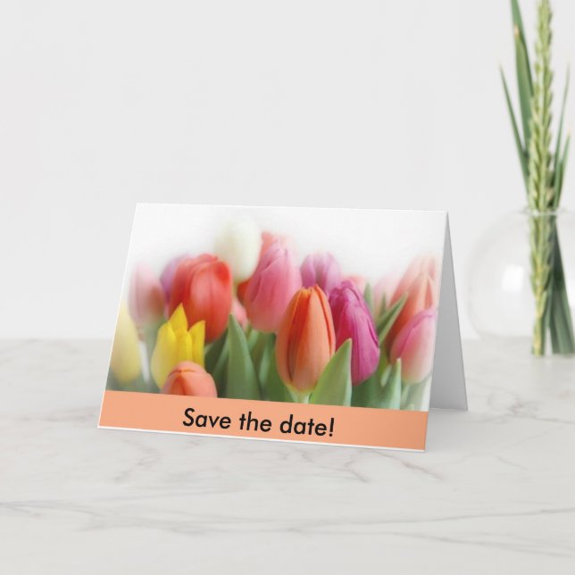 Anúncio tulipas multicolor  Salve a data! (Frente)