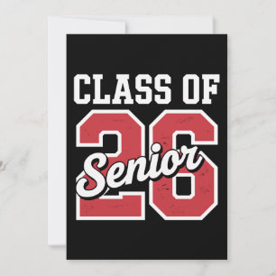 Anúncio Turma De 2026 Graduado Vermelho Sênior Graduação 2