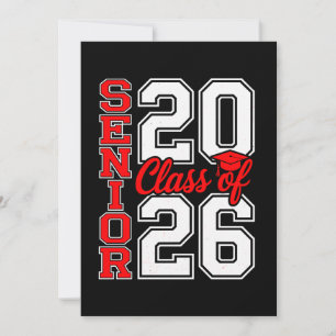 Anúncio Turma De 2026 Senior 26 Vermelho Graduação Graduad