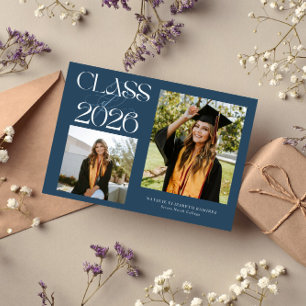 Anúncio Turma Elegante de 2026 Tipografia Graduado Azul Ma
