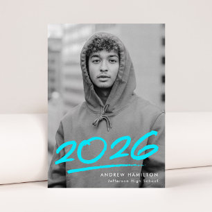 Anúncio Turquesa Pontilhada Turma de 2026 Foto Formatura