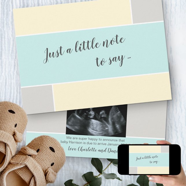 Anúncio Turquesa Sonograma Personalizado de Vanilla Gravid (Criador carregado)