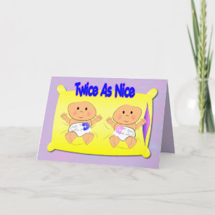 Anúncio Twins Announcement Card