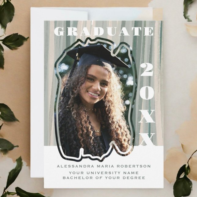 Anúncio Um formando branco de sábado verde bege (Criador carregado)