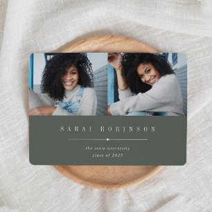 Anúncio Underlined Simple Two Photo Graduation