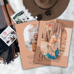 Anúncio Unique Classy Retro Curved Photo 2023 Graduation  