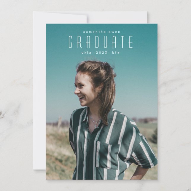 Anúncio Universidade de Fotografias com Formando Baseado e (Frente)