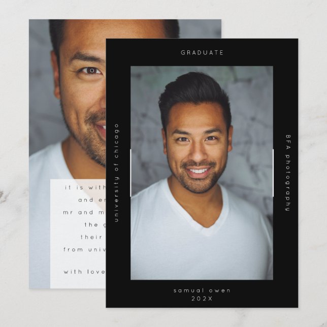 Anúncio Universidade de Fotos do Retrato do Minimalismo Ne (Frente/Verso)