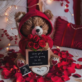 Anúncio Valentines baby reveal Pregnancy Announcement Card