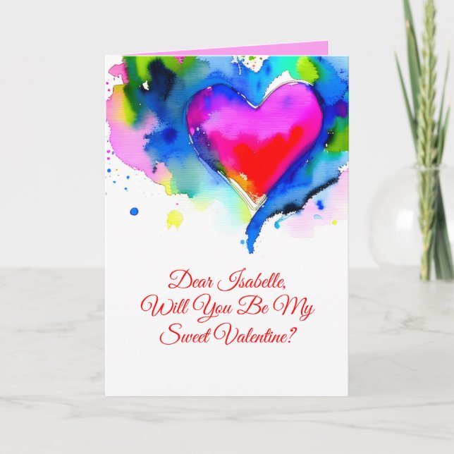 Anúncio Valentine's Day Proposal Card with Personalization (Frente)