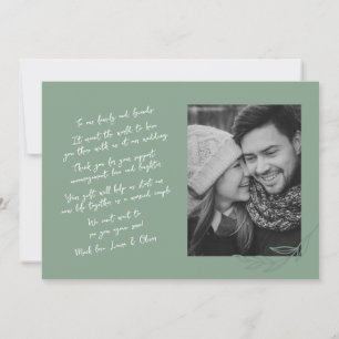 Anúncio Verde Botânico manuscrito Duas Fotografias Obrigad