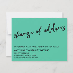 Anúncio Verde da Mudança Casual do Endereço Biscay