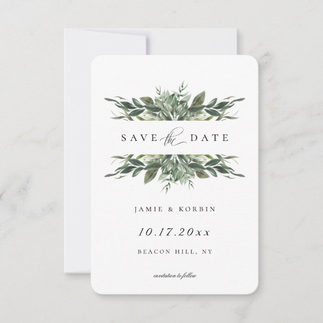 Anúncio Verde Moderno Salve A Data (Frente)