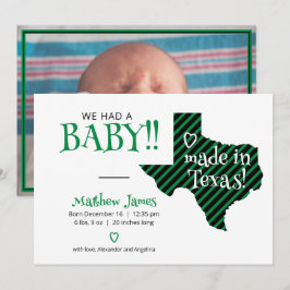 Anúncio Verde/Preto Feito no Texas Photo Baby