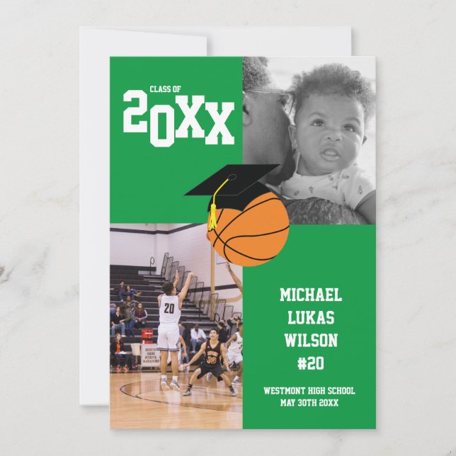 Anúncio Verde sobre Graduação de Basquete (Frente)