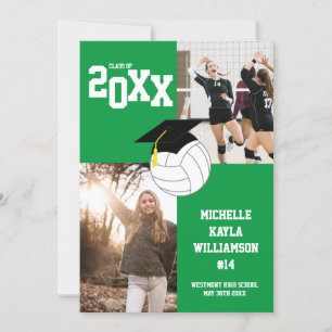 Anúncio Verde sobre Graduação de Voleibol
