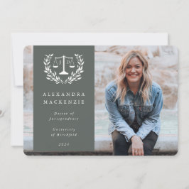 Anúncio Verde + White JD Law Scales Laurel Wreath Photo