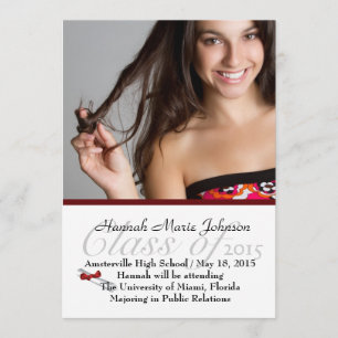 Anúncio vermelho da foto do formando da fita