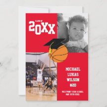 Anúncio Vermelho sobre Graduação de Basquete