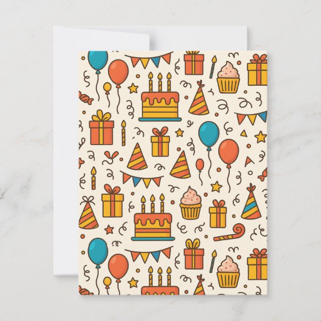 Anúncio Vibrant Birthday Party Seamless Pattern (Frente)