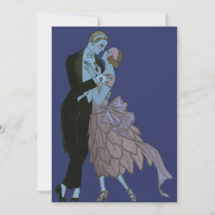 Anúncio Vintage Art Deco Newlyweds, Love Wedding Dance