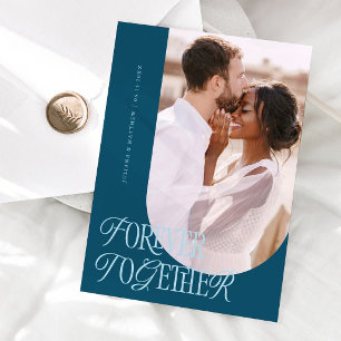 Anúncio Vintage Elegance Teal Weding Forever Junto