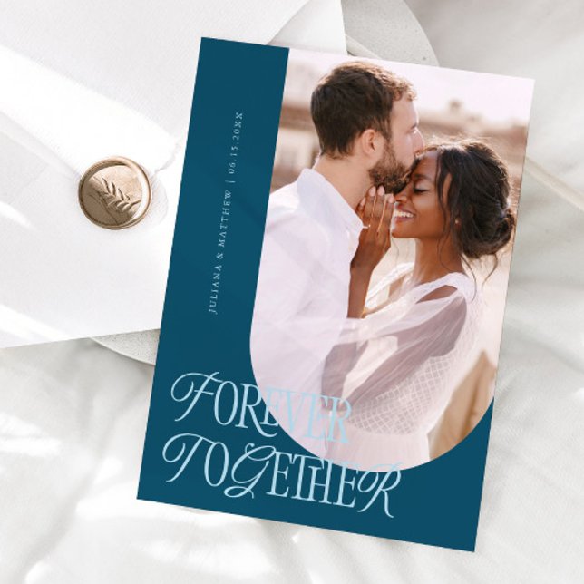 Anúncio Vintage Elegance Teal Weding Forever Junto (Criador carregado)